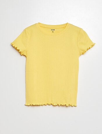 T-shirt a coste bordi ondulati