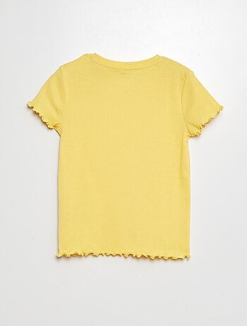 T-shirt a coste bordi ondulati