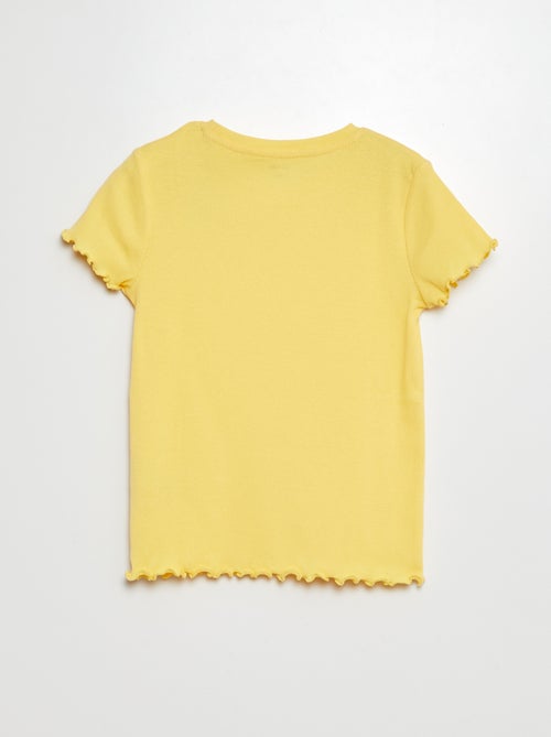 T-shirt a coste bordi ondulati - Kiabi