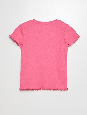 T-shirt a coste bordi ondulati