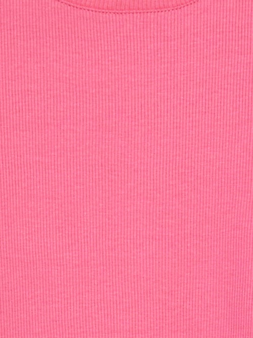 T-shirt a coste bordi ondulati - Kiabi