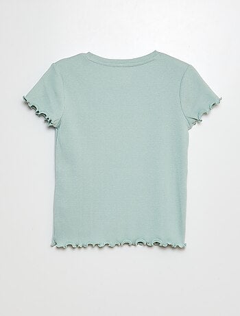 T-shirt a coste bordi ondulati