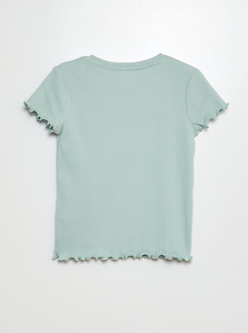 T-shirt a coste bordi ondulati - Kiabi