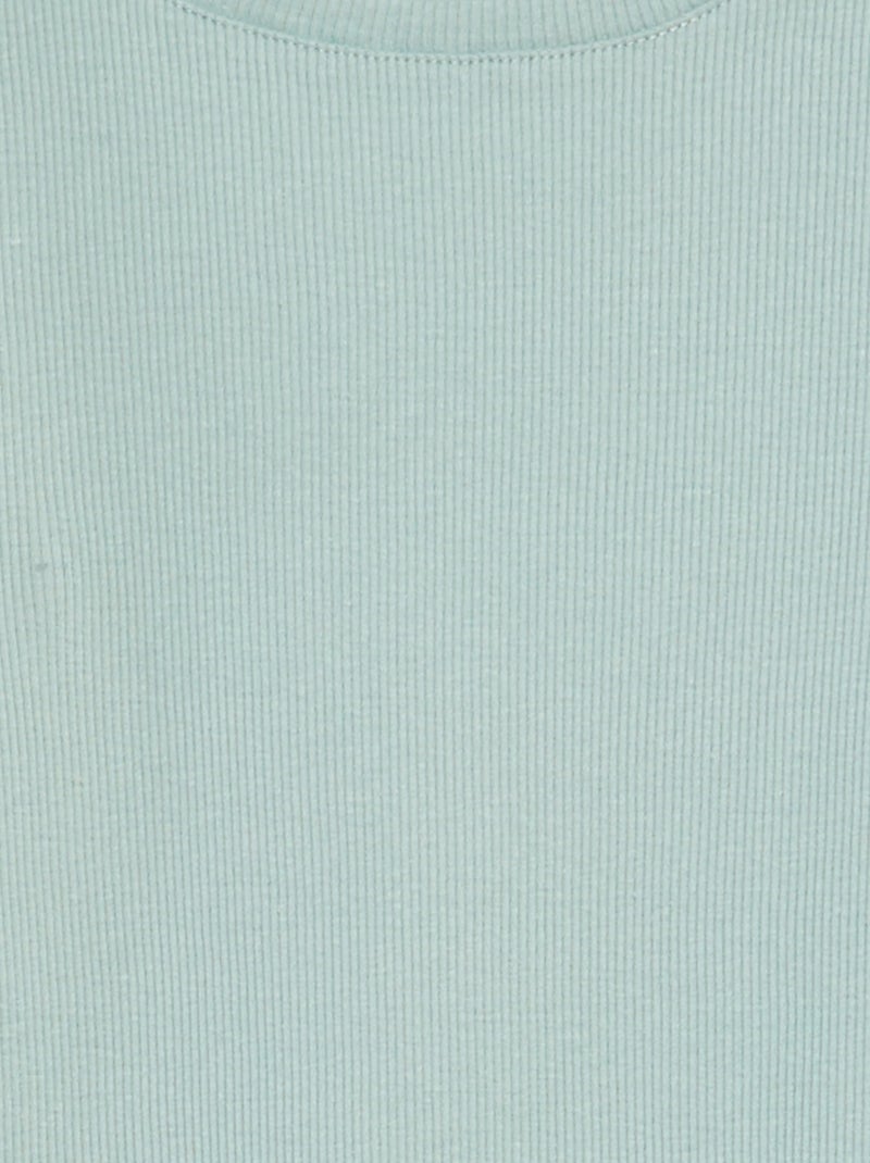 T-shirt a coste bordi ondulati VERDE - Kiabi