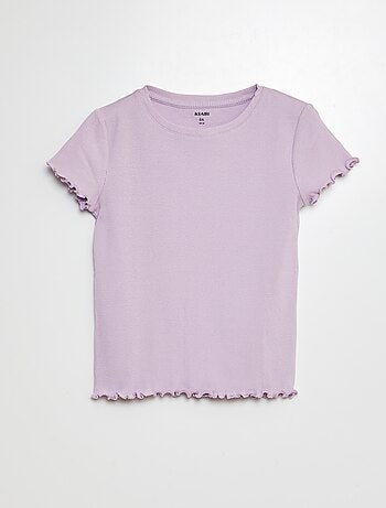 T-shirt a coste bordi ondulati