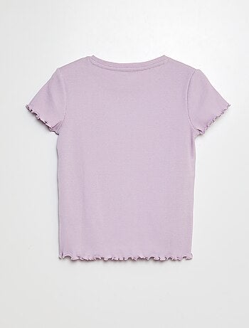 T-shirt a coste bordi ondulati