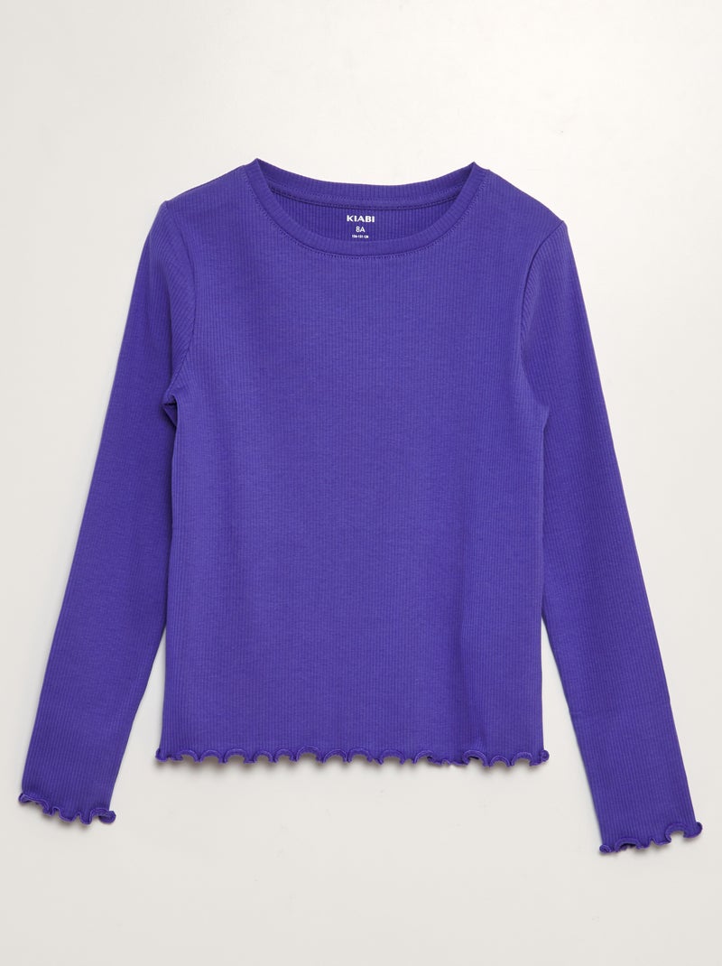 T-shirt a coste con maniche lunghe VIOLA - Kiabi