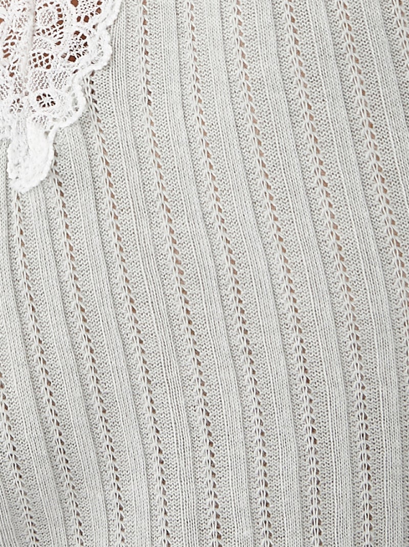 T-shirt a coste con pizzo termolattile 'Damart' GRIGIO - Kiabi