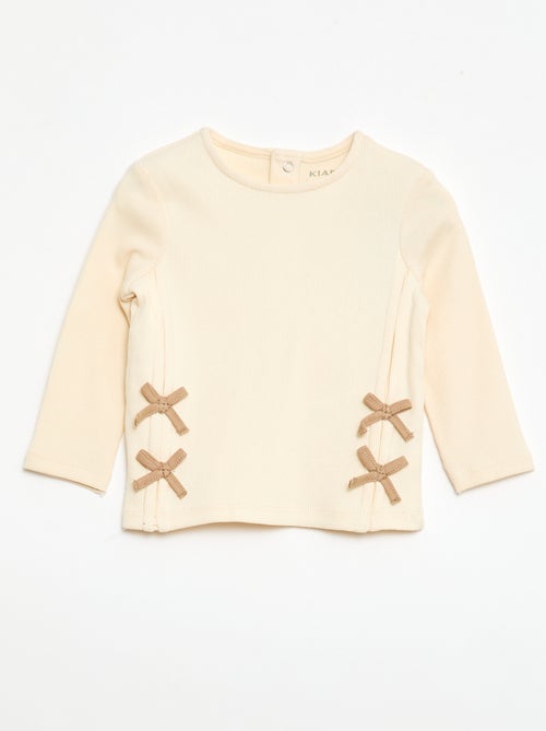 T-shirt a coste con righe - Kiabi