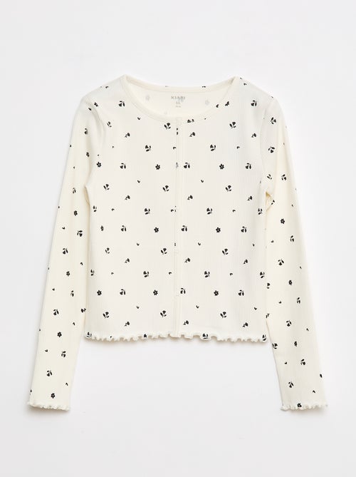 T-shirt a coste floreale - Kiabi