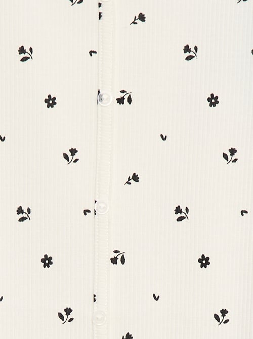 T-shirt a coste floreale - Kiabi