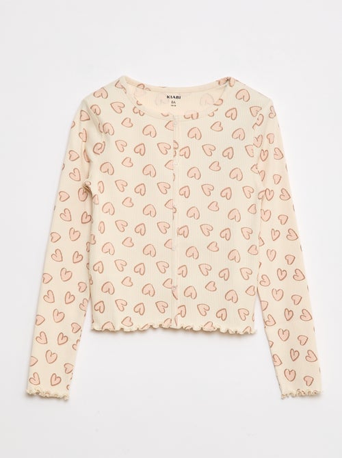 T-shirt a coste floreale - Kiabi