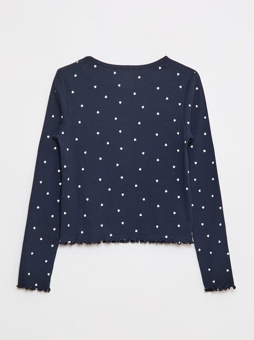 T-shirt a coste floreale - Kiabi