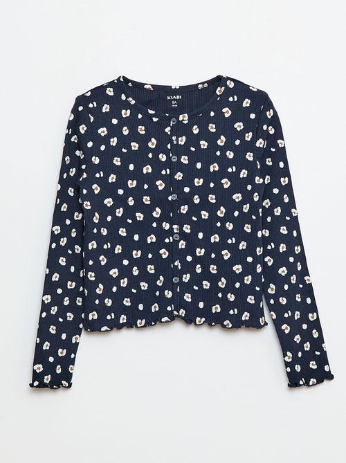 T-shirt a coste floreale - Kiabi