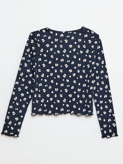 T-shirt a coste floreale - Kiabi