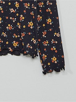 T-shirt a coste floreale - Kiabi