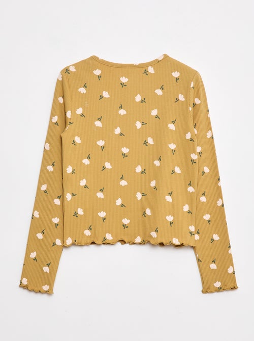 T-shirt a coste floreale - Kiabi