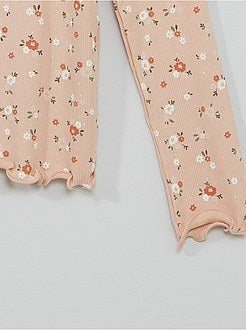 T-shirt a coste floreale - Kiabi