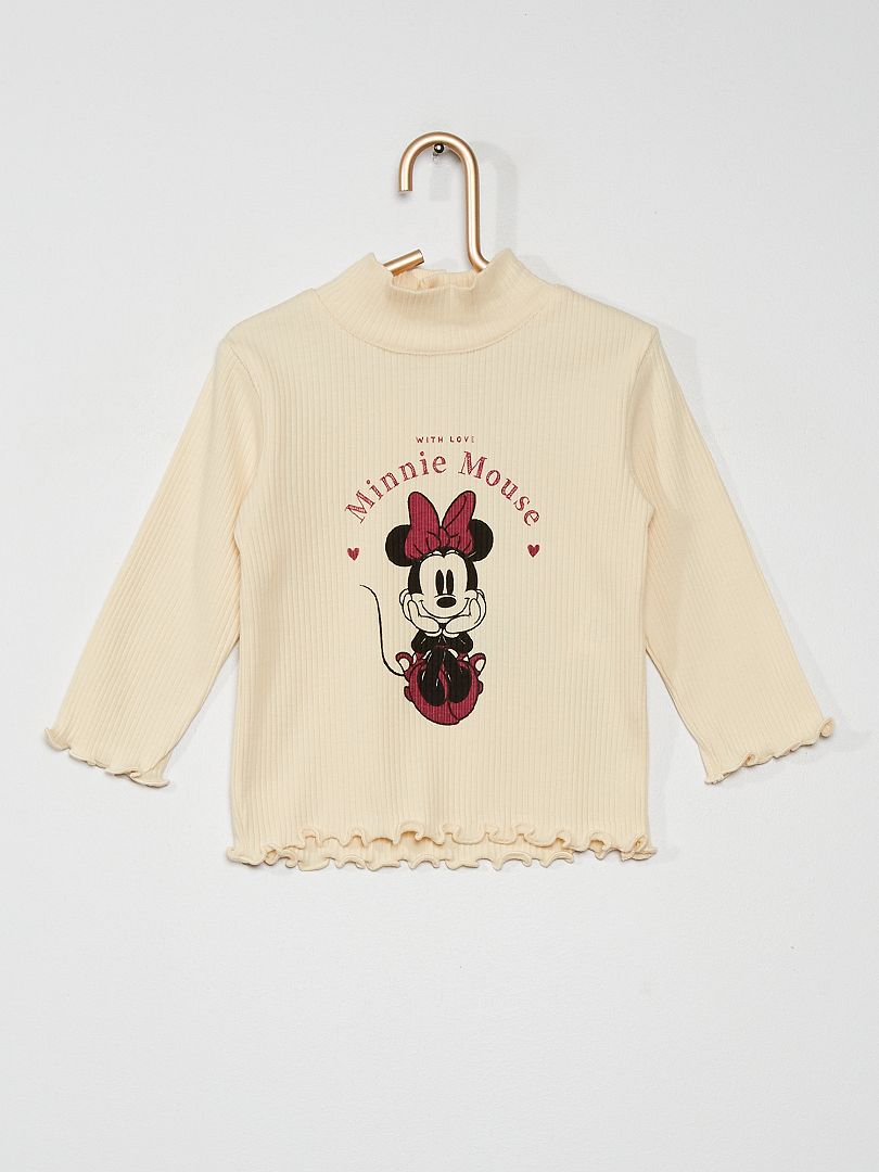 T-shirt a coste 'Minnie' BIANCO - Kiabi