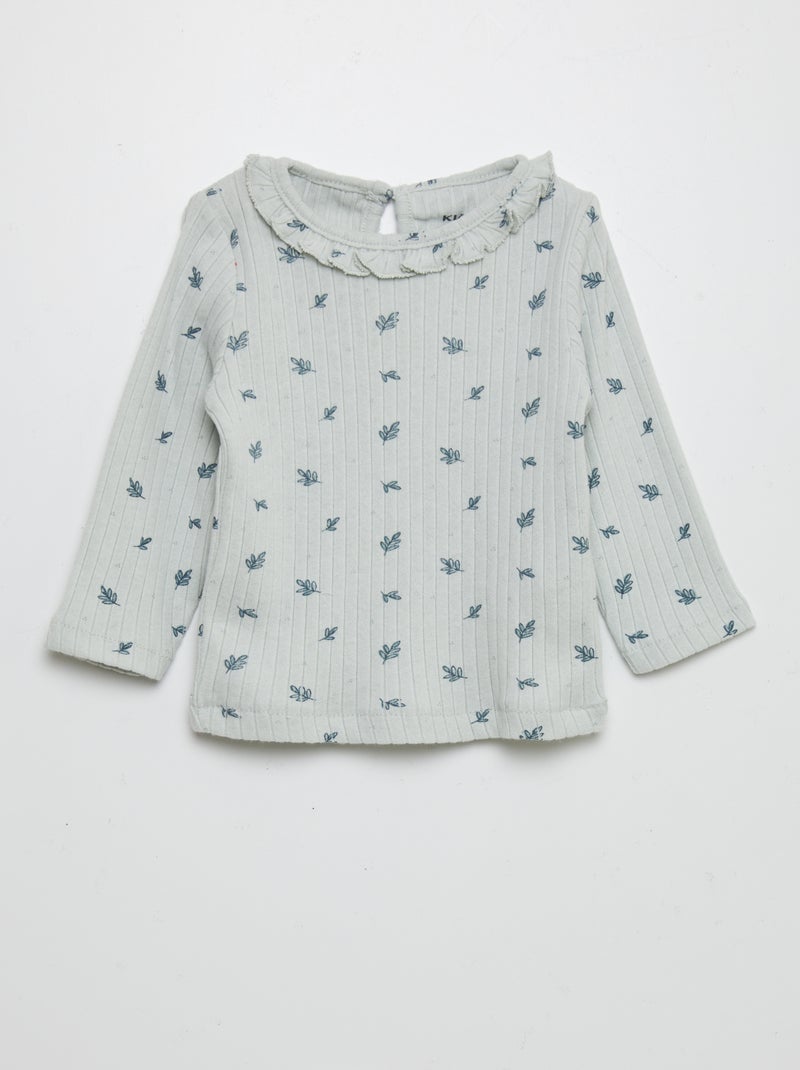 T-shirt a coste stampata BLU - Kiabi