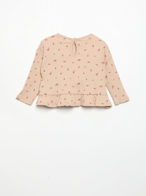 T-shirt a costine a maniche lunghe - Kiabi T-shirt a costine a maniche lunghe - Kiabi