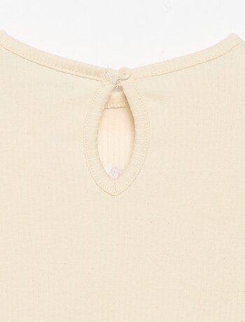 T-shirt a costine a maniche lunghe