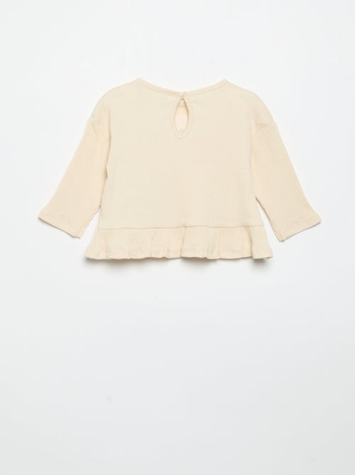 T-shirt a costine a maniche lunghe - Kiabi