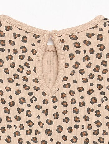 T-shirt a costine a maniche lunghe