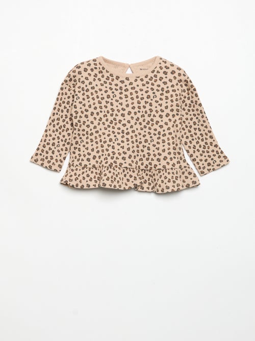 T-shirt a costine a maniche lunghe - Kiabi T-shirt a costine a maniche lunghe - Kiabi