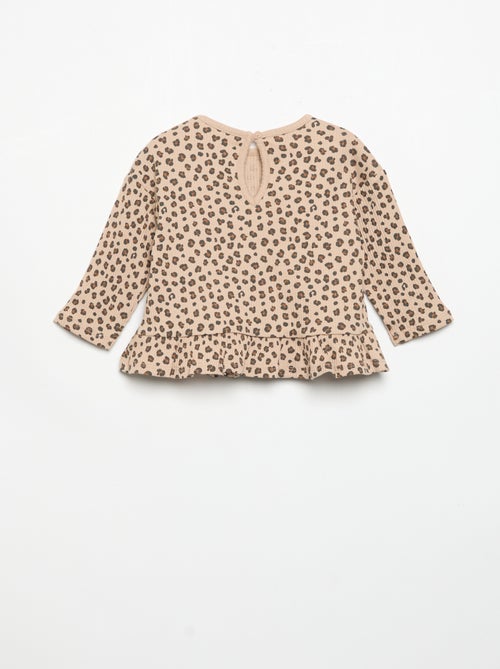 T-shirt a costine a maniche lunghe - Kiabi T-shirt a costine a maniche lunghe - Kiabi