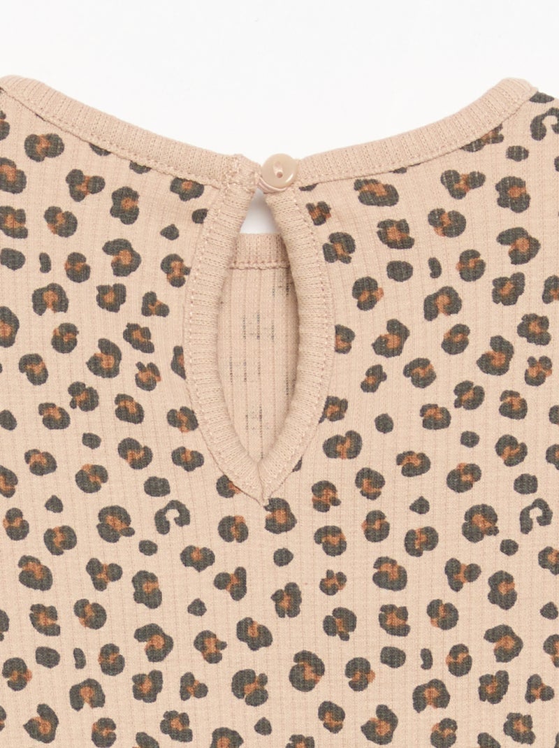 T-shirt a costine a maniche lunghe Marrone - Kiabi