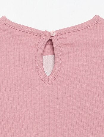 T-shirt a costine a maniche lunghe
