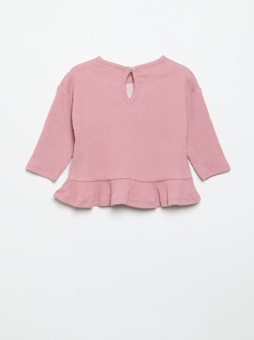 T-shirt a costine a maniche lunghe - Kiabi T-shirt a costine a maniche lunghe - Kiabi