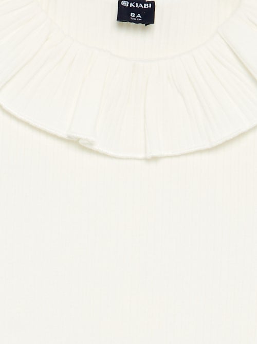 T-shirt a costine con colletto - Kiabi