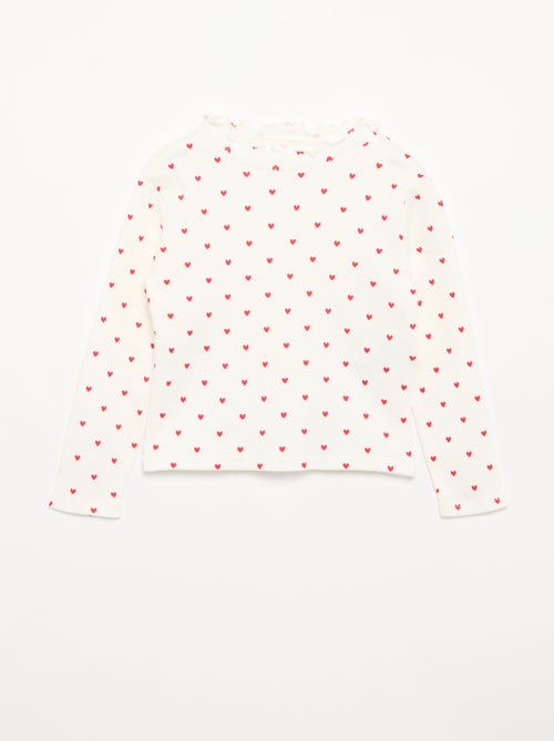T-shirt a costine con collo ondulato - Kiabi T-shirt a costine con collo ondulato - Kiabi
