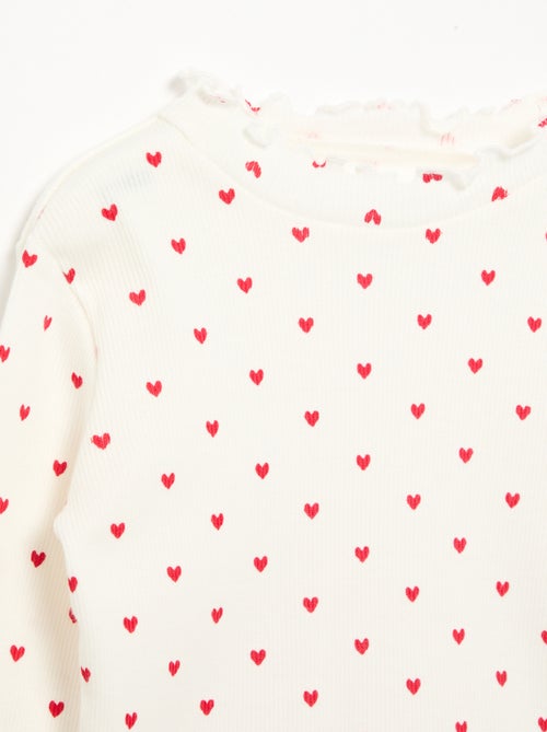 T-shirt a costine con collo ondulato - Kiabi T-shirt a costine con collo ondulato - Kiabi