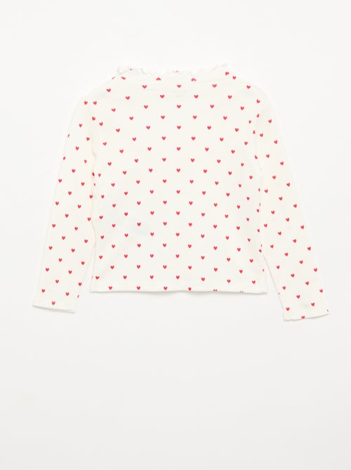 T-shirt a costine con collo ondulato - Kiabi T-shirt a costine con collo ondulato - Kiabi