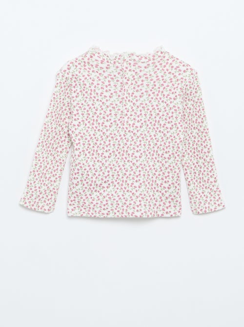 T-shirt a costine con collo ondulato - Kiabi T-shirt a costine con collo ondulato - Kiabi
