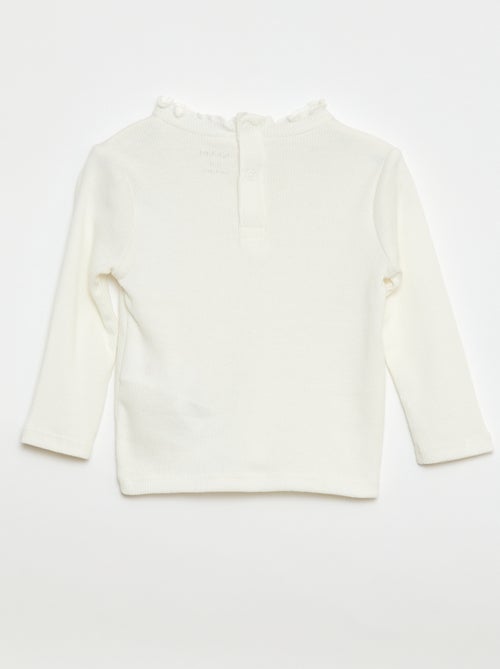 T-shirt a costine con collo ondulato - Kiabi