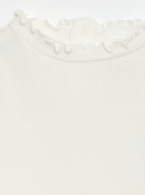 T-shirt a costine con collo ondulato - Kiabi