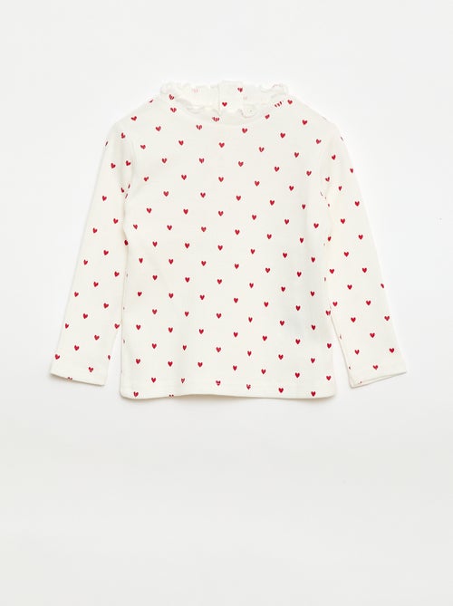 T-shirt a costine con collo ondulato - Kiabi