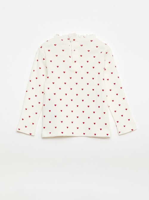 T-shirt a costine con collo ondulato - Kiabi