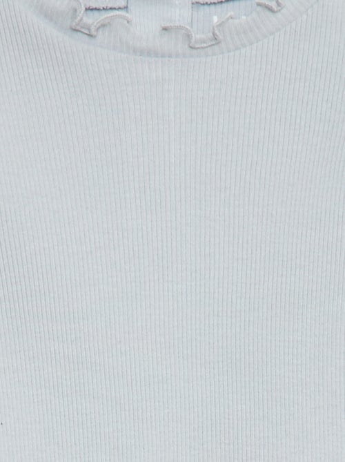 T-shirt a costine con collo ondulato - Kiabi