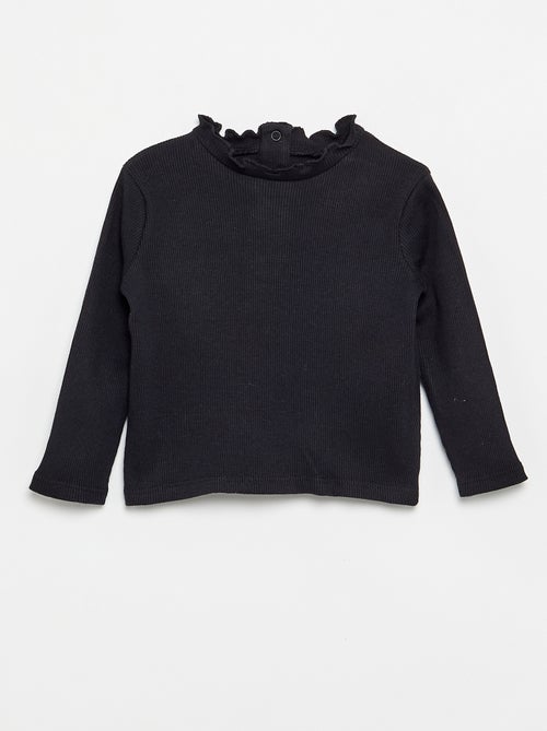 T-shirt a costine con collo ondulato - Kiabi T-shirt a costine con collo ondulato - Kiabi