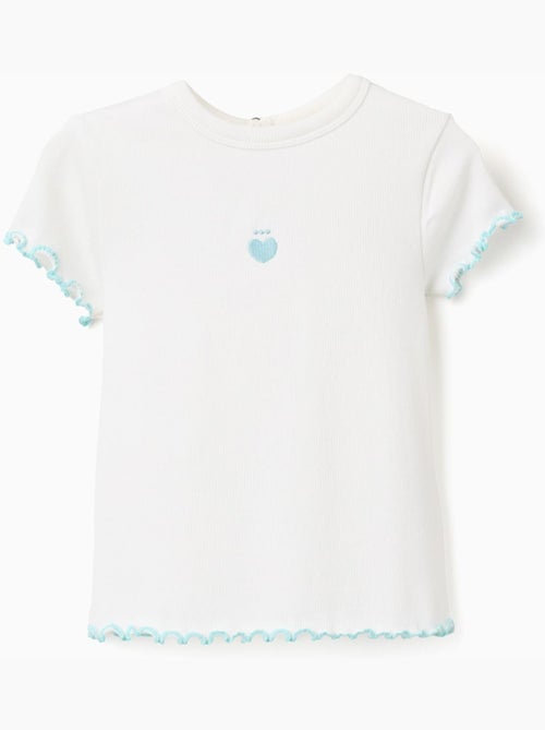 T-shirt a costine con estremità  ondulate - Kiabi