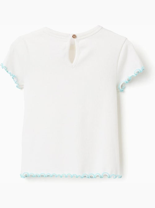 T-shirt a costine con estremità  ondulate - Kiabi