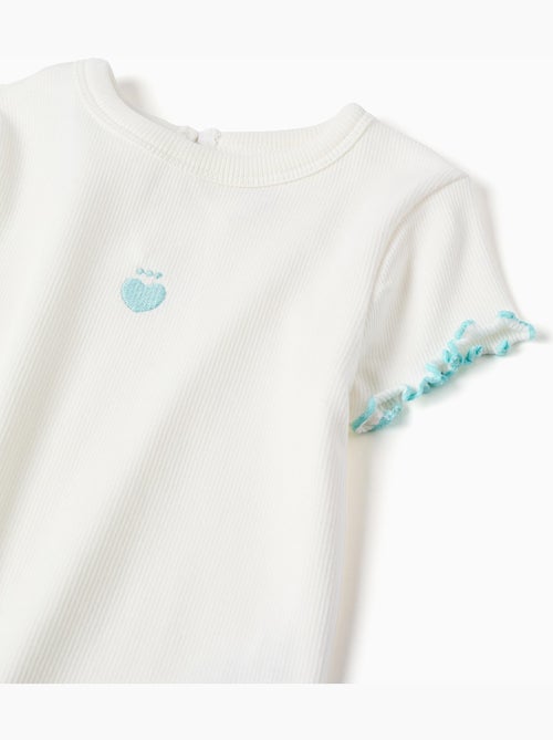 T-shirt a costine con estremità  ondulate - Kiabi