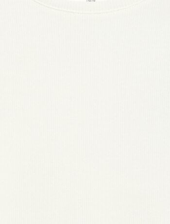 T-shirt a costine con maniche a volant