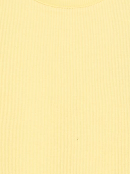 T-shirt a costine con maniche a volant - Kiabi