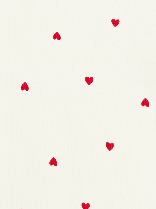 T-shirt a costine con maniche corte a volant - Kiabi